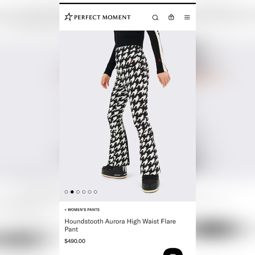 NWT Perfect Moment Houndstooth Aurora High Waist Flare Ski/Snowboard Pant